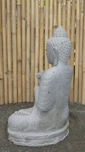 Product image 5 of the product “Seated Buddha made of Riverstone in Dharmachakra gesture of wheel of the teaching of the Dharma, H. 80cm. ”